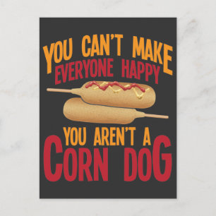 Postal Perro caliente Corndog Stick Fast Food Lover Maíz