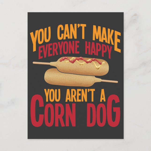Postal Perro caliente Corndog Stick Fast Food Lover Maíz (Anverso)