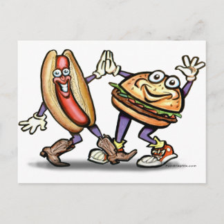 Postal Perro caliente en Hamburger