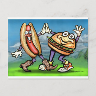 Postal Perro caliente en Hamburger