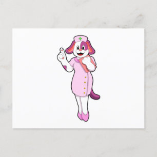 Postal Perro como enfermera