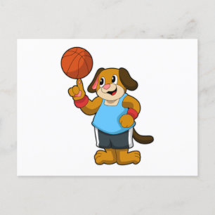 Postal Perro como jugador de baloncesto con baloncesto