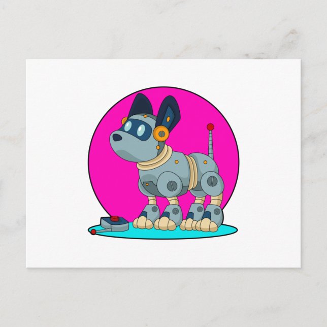 Postal Perro como robot (Anverso)