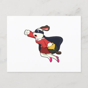 Postal Perro como superhéroe secretario