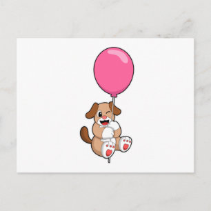 Postal Perro con globo