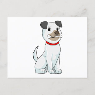 Postal Perro con hueso