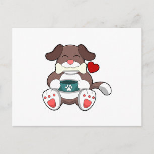 Postal Perro con hueso