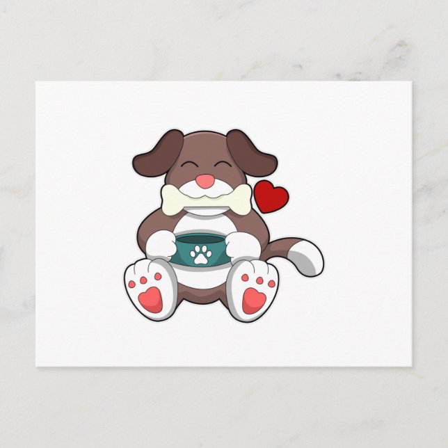 Postal Perro con hueso (Anverso)