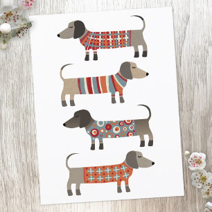 Postal Perro Dachshund Sausage