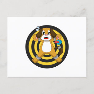 Postal Perro Dardos Dardo Dardo Blanco