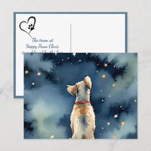 Postal Perro de Acuarela con Estrellas Pérdida de Mascota