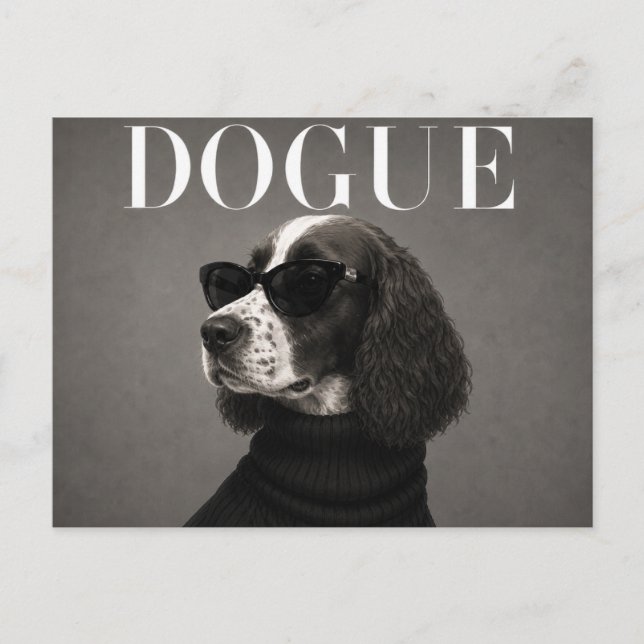 Postal Perro de aguas inglés de lujo (Anverso)