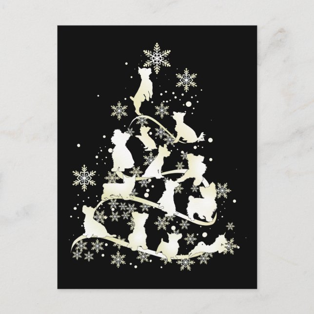 Postal Perro de árbol de navidad de Yorkshire Terrier Fel (Anverso)