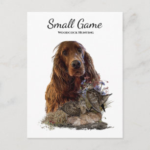 Postal Perro de aves, caza de leña