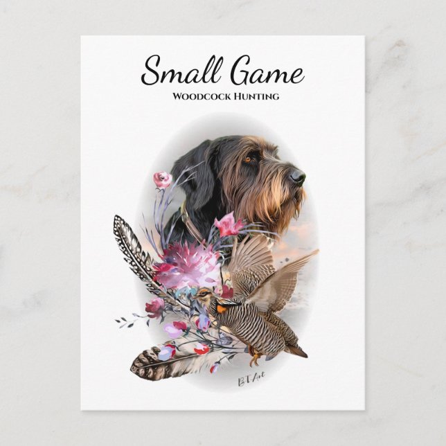 Postal Perro de aves, caza de leña (Anverso)