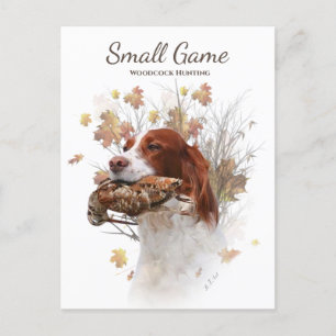 Postal Perro de aves, caza de leña
