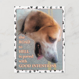 Postal Perro de buenas intenciones