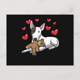 Postal Perro de Bull Terrier en miniatura con animal rell