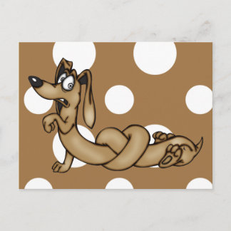 Postal Perro De Caricatura De Dachshund Atado En Nudos