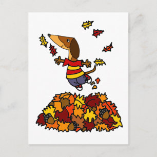 Postal Perro de Dachshund chisporroteando en una lámina d