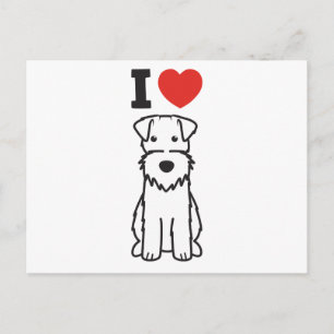 Postal Perro de dibujos animados Wire Fox Terrier