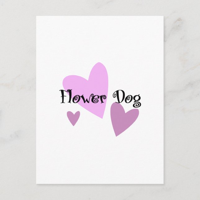 Postal Perro de flores (Anverso)