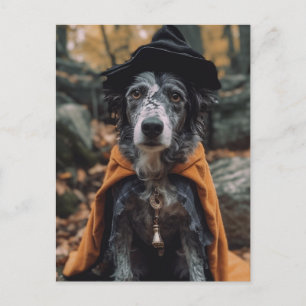 Postal Perro de Halloween adorable
