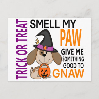 Postal Perro de Halloween huele mi pata 2