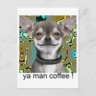 Postal Perro de la chihuahua que sonríe para el café