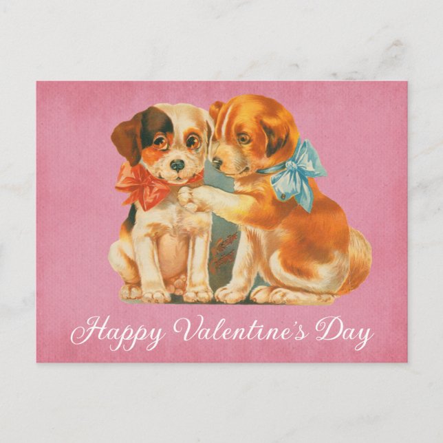 Postal Perro de la época feliz Día de San Valentín (Anverso)