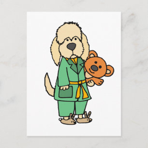 Postal Perro de Labradoodle con Personalizado de Oso de T