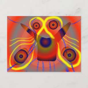 Postal Perro de león curioso