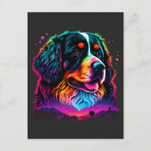 Postal Perro de montaña bernés brillante y hermoso