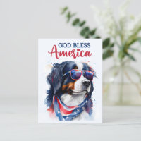 Perro de montaña bernés, Dios bendiga América Tarj