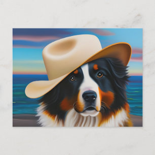 Postal Perro De Montaña De Berna En La Playa