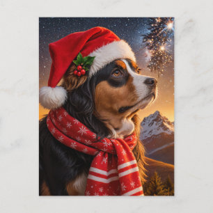 Postal Perro de montaña de Santa Hat Bernese
