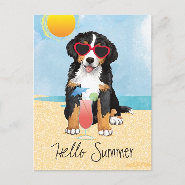 Postal Perro de montaña de verano de Bernese (Anverso)