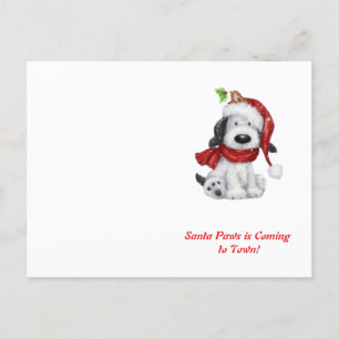 Postal Perro de Navidades con Santa Hat y Scarf