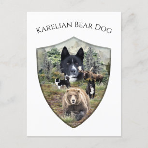 Postal Perro de oso de Karelian