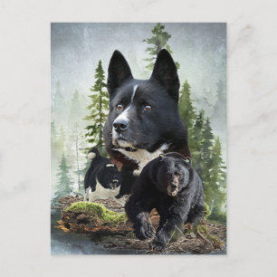 Postal Perro de oso de Karelian