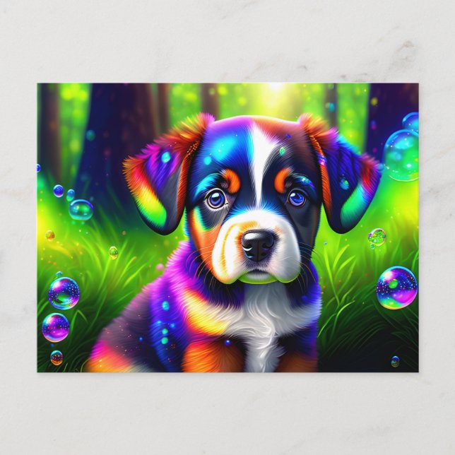 Postal Perro de perro de montaña cutbernés en la pradera (Anverso)