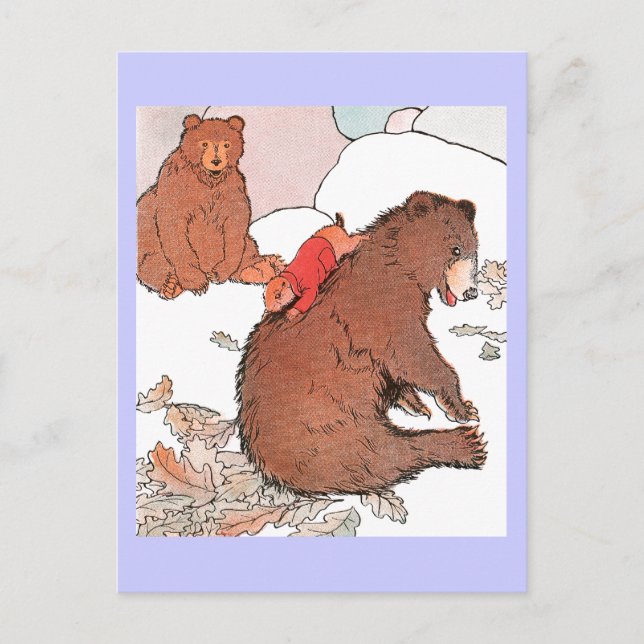 Postal Perro de Prairie jugando con oso (Anverso)