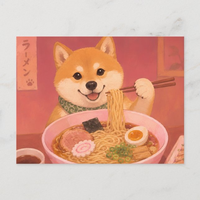 Postal perro de ramen (Anverso)