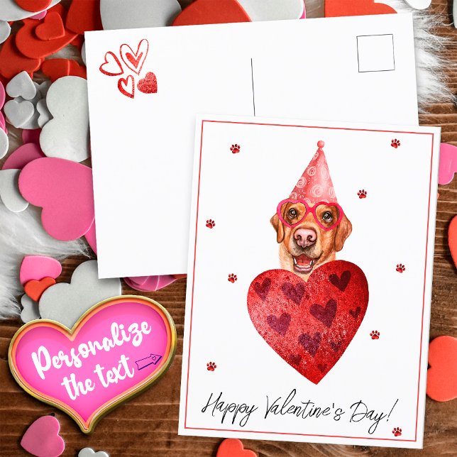 Postal Perro de regalo El día de San Valentín de Labrador (Subido por el creador)