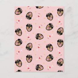 Postal Perro de verano lindo con patrón de gafas de sol