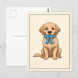 Postal Perro Del Día Pi Con Símbolo Pi | Feliz Día De Pi