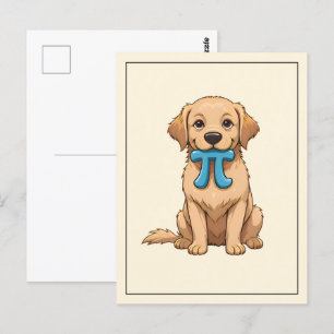Postal Perro Del Día Pi Con Símbolo Pi Feliz Día De Pi