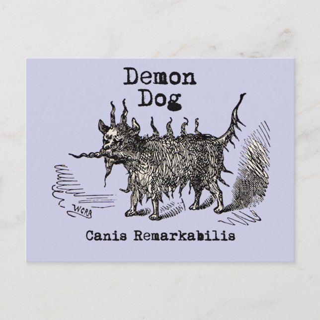 Postal Perro Demon Vintage Gracioso (Anverso)