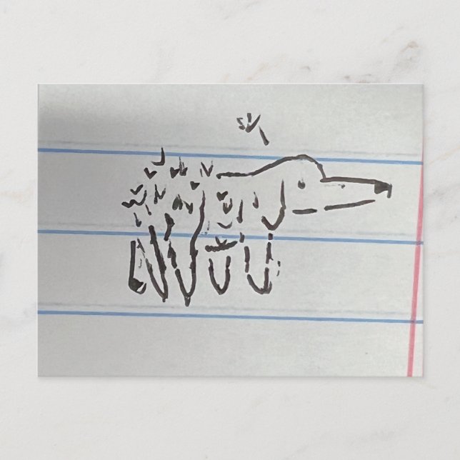 Postal Perro diente de león (Anverso)
