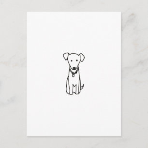 Postal Perro - diseño de diseño de dibujos de líneas dive